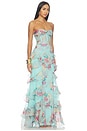 view 2 of 4 Flora Mist Long Dress in Blue