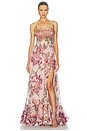 view 1 of 4 Boho Printed Flowing Slip Gown in Rose