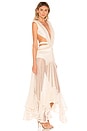 view 2 of 5 Fringe and Mesh Cutout Maxi Dress in Wheat