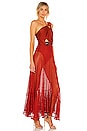 view 2 of 3 Asymmetric Netted Beach Dress in Red
