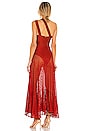 view 3 of 3 Asymmetric Netted Beach Dress in Red