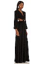 view 2 of 4 Textured Velvet Plunge Gown in Black