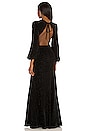 view 3 of 4 Textured Velvet Plunge Gown in Black