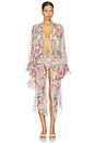 view 2 of 4 Honey Flower Long Robe Cover Up in Green