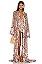 view 1 of 4 Mixed Print Sheer Kimono in Blue & Pink