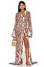 view 2 of 4 Mixed Print Sheer Kimono in Blue & Pink