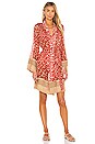 view 2 of 4 Spotted Fringe Trim Robe in Red & Cream