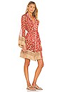 view 3 of 4 Spotted Fringe Trim Robe in Red & Cream