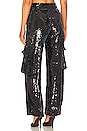 view 3 of 5 Sequin Cargo Pant in Black