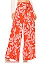 view 1 of 4 Leaf Print Wide Leg Pant in Hot Pink