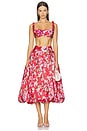 view 6 of 6 Peony Midi Skirt in Red