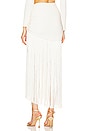 view 3 of 4 Knit Fringe Trim Midi Skirt in Ecru