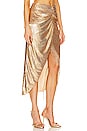 view 2 of 5 Sequin Draped Midi Skirt in Gold