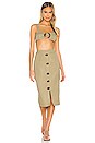 view 4 of 4 Linen Pencil Skirt in Vintage Khaki