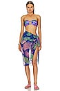 view 4 of 4 Ocean Leaf Sarong in Blue