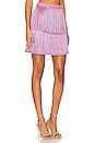 view 2 of 4 X Alessandra Ambrioso Fringe Mini Skirt in Pink Multi