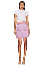 view 4 of 4 X Alessandra Ambrioso Fringe Mini Skirt in Pink Multi
