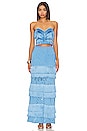 view 4 of 4 Fringe Lace Maxi Skirt in Sky