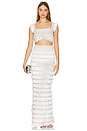 view 5 of 6 Metallic Fringe Maxi Skirt in Silver