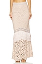 view 1 of 6 x Camila Coelho Flower Crochet Skirt in Beige