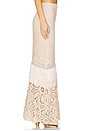 view 3 of 6 x Camila Coelho Flower Crochet Skirt in Beige