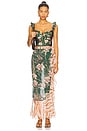 view 5 of 6 Bonatic Retro Wrap Skirt in Dark Green