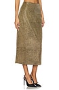 view 2 of 6 미디 스커트 짜기 in Gold