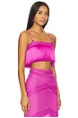 view 2 of 5 Sleeveless Fringe Cropped Top in Cerise