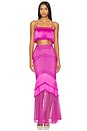 view 4 of 5 SLEEVELESS FRINGE 탑 in Cerise