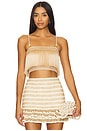 view 1 of 4 Sleeveless Fringe Cropped Top in Gold