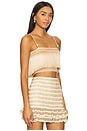 view 2 of 4 Sleeveless Fringe Cropped Top in Gold