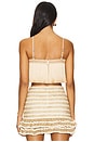 view 3 of 4 Sleeveless Fringe Cropped Top in Gold