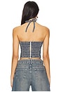 view 3 of 5 Nostalgic Sky Denim Bustier Top in Light Blue