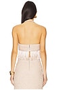 view 3 of 5 x Camila Coelho Flower Crochet Halterneck Top in Beige
