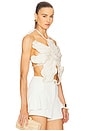 view 2 of 5 Hand Beaded Flower Top in White