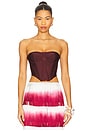 view 1 of 4 Corset Top in Dark Red