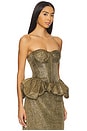 view 2 of 5 Weave Peplum Top in Gold