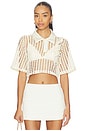 view 1 of 5 Selene Mesh Shirt in Off White