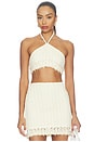 view 1 of 5 Twilight Mesh Halter Top Pearl Embroidery in Off White
