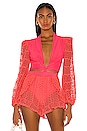 view 1 of 5 Crochet Sleeve Bodysuit in Neon Coral