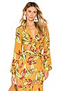 view 1 of 4 Zebrina Print Tie Front Cropped Top in Yellow