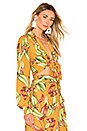 view 2 of 4 Zebrina Print Tie Front Cropped Top in Yellow