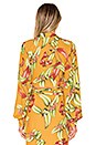 view 3 of 4 Zebrina Print Tie Front Cropped Top in Yellow