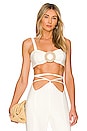 view 1 of 4 Linen Bralette Top in White