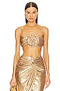 view 1 of 5 Rosette Sequin Bralette Top in Gold