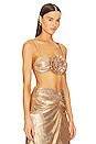 view 2 of 5 Rosette Sequin Bralette Top in Gold