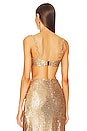 view 3 of 5 Rosette Sequin Bralette Top in Gold