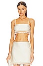 view 1 of 5 Hand-Beaded Cropped Top in White