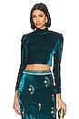 view 1 of 4 Luxe Velvet Crop Top in Azure