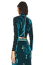 view 3 of 4 Luxe Velvet Crop Top in Azure